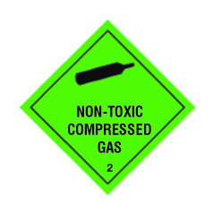 Non Toxic Compressed Gas Class 2 Hazchem Diamond - Self Adhesive 100mm - Self Adhesive 100mm