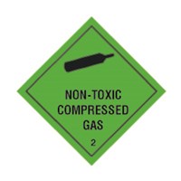 Non Toxic Compressed Gas Class 2 Hazchem Diamond - Self Adhesive 100mm - Self Adhesive 100mm