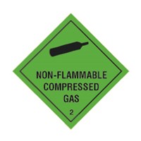 Non Flammable Compressed Gas Class 2 Hazchem Diamond - Self Adhesive 100mm