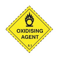 Oxidising Agent Class 5.1 Hazchem Diamond - Self Adhesive 100mm