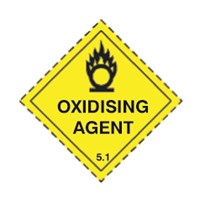Oxidising Agent Class 5.1 Hazchem Diamond - Self Adhesive 100mm