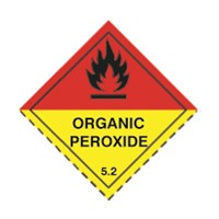 Organic Peroxide Class 5.2 Hazchem Diamond - Self Adhesive 100mm