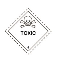 Toxic Class 6 Hazchem Diamond - Self Adhesive 100mm
