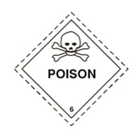Poison Class 6 Hazchem Diamond - Self Adhesive 100mm
