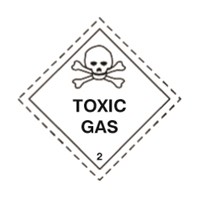 Toxic Gas Class 2 Hazchem Diamond - Self Adhesive 100mm