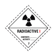 Radioactive I Class 7 Hazchem Diamond - Self Adhesive 100mm