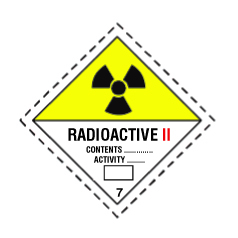 Radioactive II Class 7 Hazchem Diamond - Self Adhesive 100mm