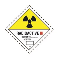 Radioactive III Class 7 Hazchem Diamond - Self Adhesive 100mm