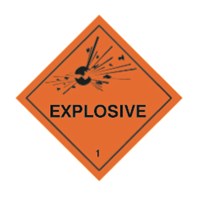 Explosive Class 1 Hazchem Diamond - Self Adhesive 100mm