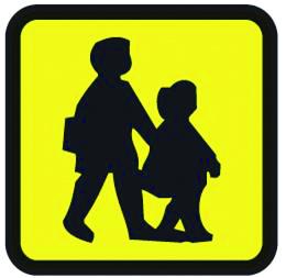 School Bus Signs Rear - 400mm x 400mm Folding sign