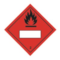 Flammable Gas Class 2 UN Placard - Self Adhesive - Board 250mm