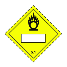 Oxidising Substance Class 5.1 UN Placard Self Adhesive