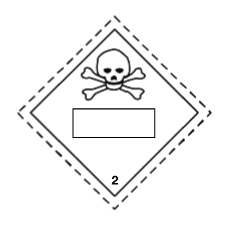 Toxic/Poisonous Gas Class 2 UN Placard Self Adhesive