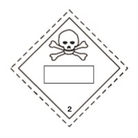 Toxic/Poisonous Gas Class 2 UN Placard Self Adhesive