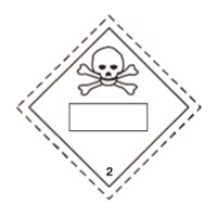 Toxic/Poisonous Gas Class 2 UN Placard Self Adhesive