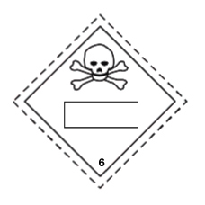 Toxic/Poison Class 6 UN Placard Self Adhesive