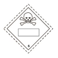 Toxic/Poison Class 6 UN Placard Self Adhesive