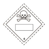 Toxic/Poison Class 6 UN Placard Self Adhesive