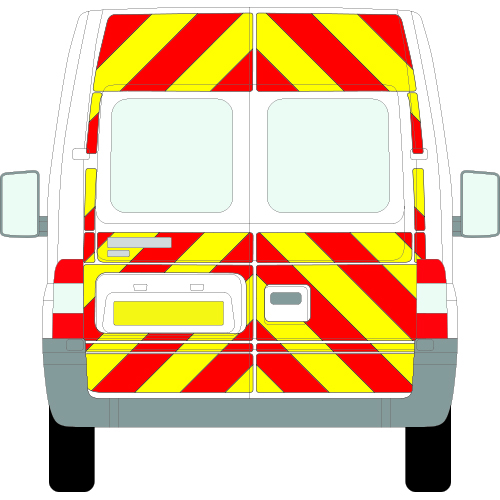 Ford Transit Full Chevron Kit with Window cut-outs (2000 - 2006) (Medium roof H2) Engineering Grade
