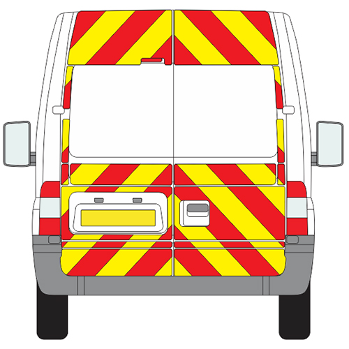 Ford Transit Full Chevron Kit with Window cut-outs ( 2006 - 2014) (Medium roof H2) Engineering Grade