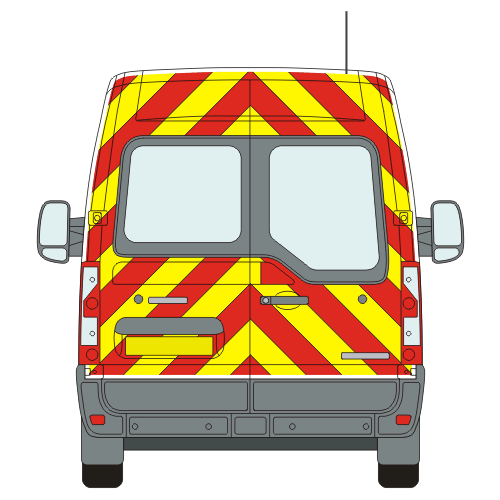 Vauxhall Movano Full Chevron Kit with windows cut-out (2010 - 2021) (Medium roof H2) Nikkalite Prismatic Grade